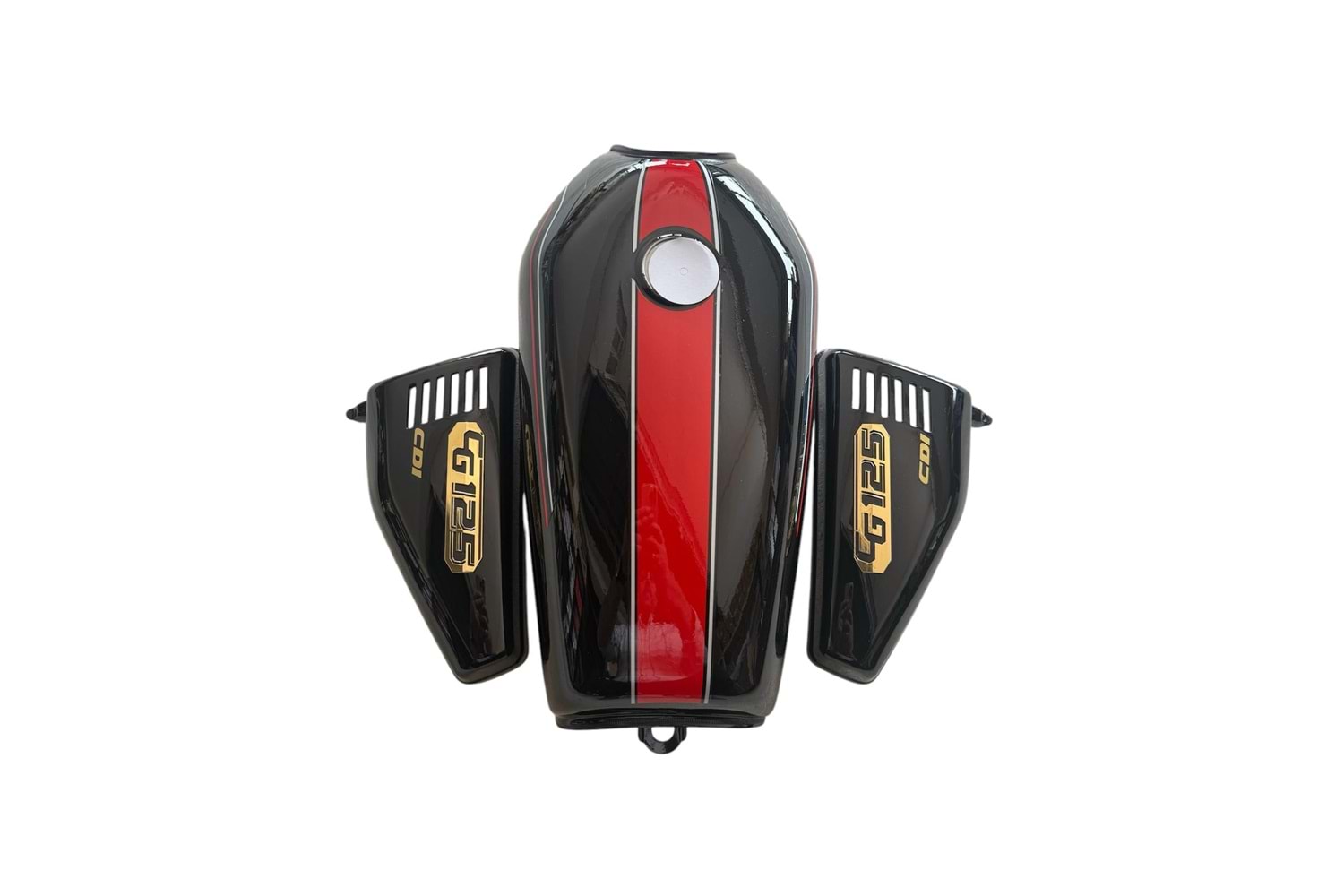 CG BENZİN DEPOSU + YAN KAPAKSETİ SİYAH (YILDIZ ŞERİTLİ) OEM