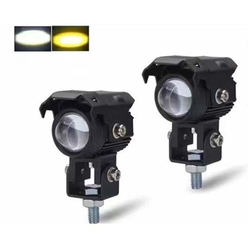 SİS FARI TEK LENS ÇİFT RENKLİ LED (SARI-BEYAZ) V24 TK