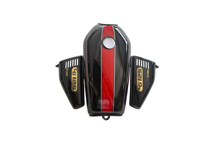 CG BENZİN DEPOSU + YAN KAPAKSETİ SİYAH (YILDIZ ŞERİTLİ) OEM