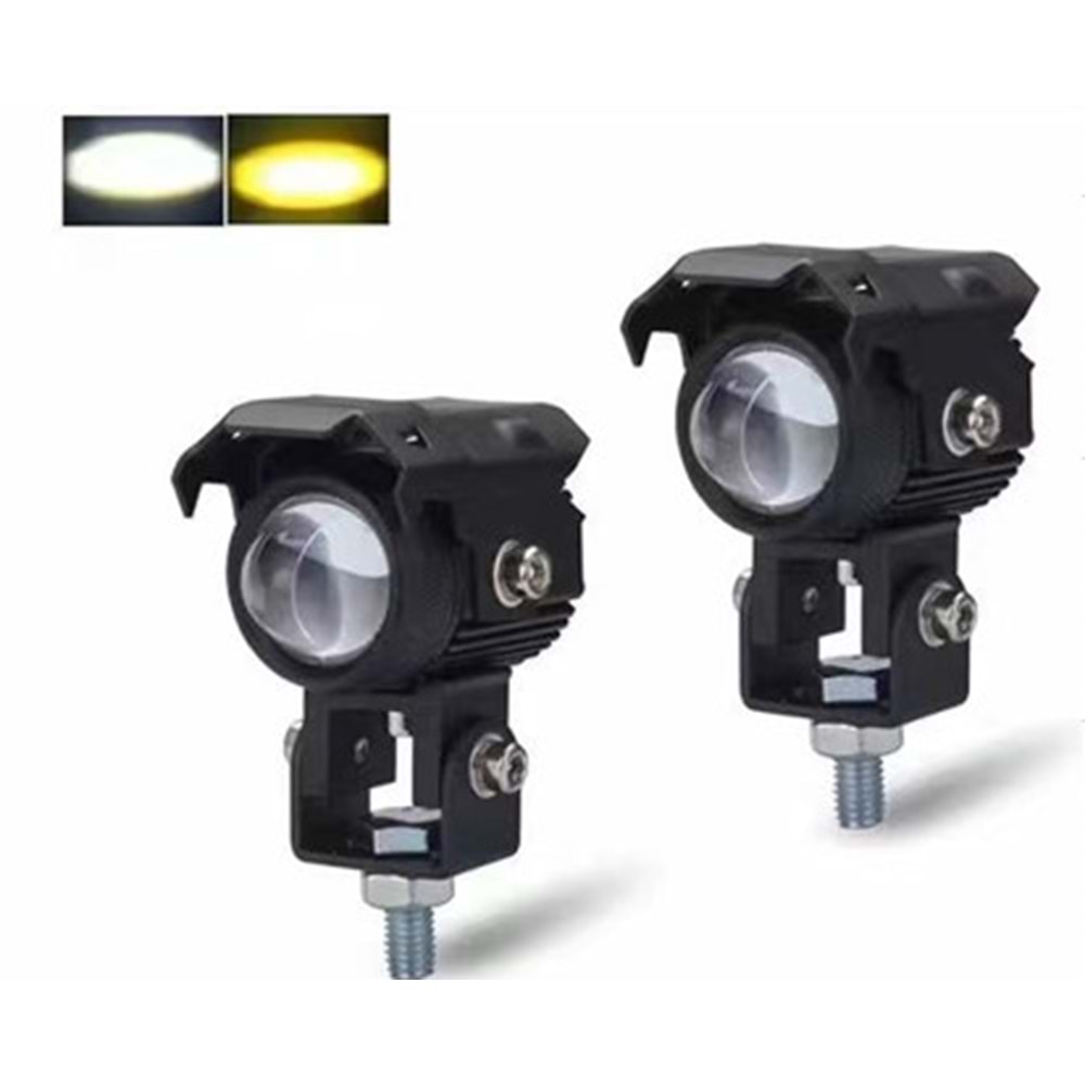 SİS FARI TEK LENS ÇİFT RENKLİ LED (SARI-BEYAZ) V24 TK